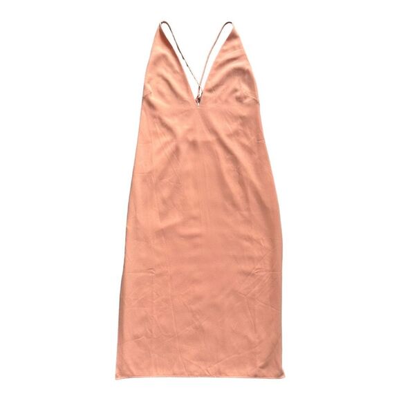 Lovers + Friends Nikola Midi Dress Open Strap Back in Apricot Size S - Picture 7 of 8